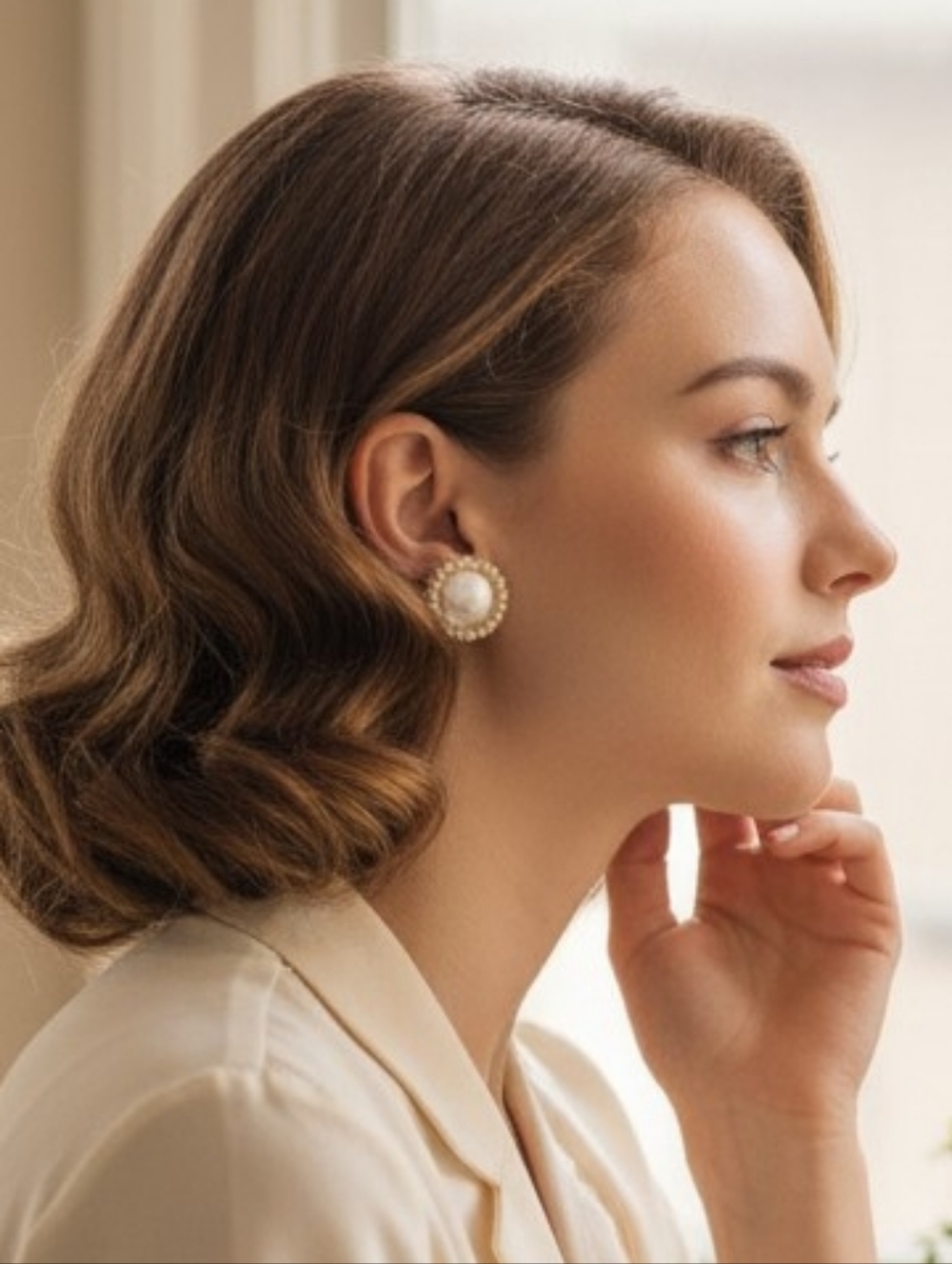 1950s Faux Pearl Clip On Earrings